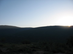 The sun sets