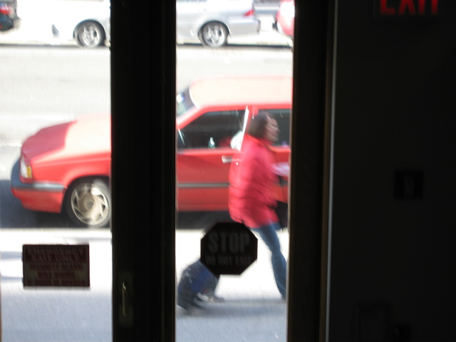 A woman with rolling baggage