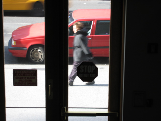 A bald man; a cab