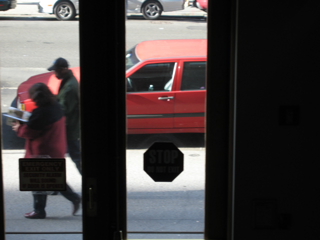 A woman reading a magazine and a guy go South