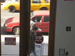 One Cab goes south; Three People and a Container Store purchase go North.