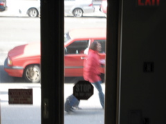 A woman with rolling baggage