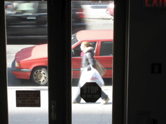 A woman after Shopping; an SUV