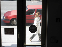 A woman with heels
