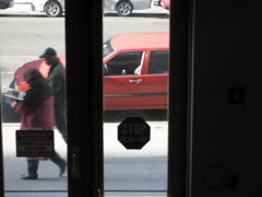 A woman reading a magazine and a guy go South